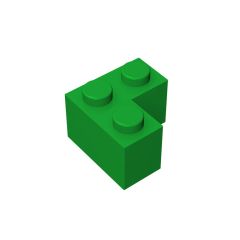 Brick Corner 1 x 2 x 2 #2357 Green