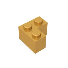 Brick Corner 1 x 2 x 2 #2357 Pearl Gold