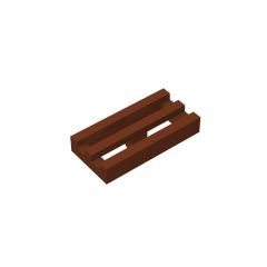 Tile, Modified 1 x 2 Grille #2412 Reddish Brown 10 pieces