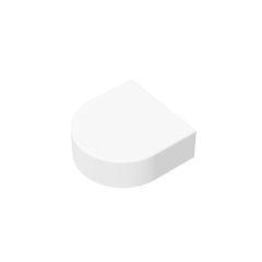 Tile, Round 1 x 1 Half Circle Extended (Stadium) #24246 White