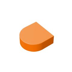 Tile, Round 1 x 1 Half Circle Extended (Stadium) #24246 Orange