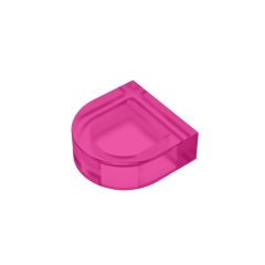 Tile, Round 1 x 1 Half Circle Extended (Stadium) #24246 Trans-Dark Pink