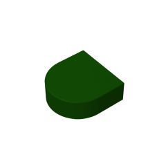 Tile, Round 1 x 1 Half Circle Extended (Stadium) #24246 Dark Green