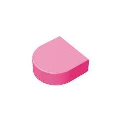 Tile, Round 1 x 1 Half Circle Extended (Stadium) #24246 Dark Pink