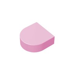 Tile, Round 1 x 1 Half Circle Extended (Stadium) #24246 Bright Pink