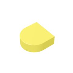 Tile, Round 1 x 1 Half Circle Extended (Stadium) #24246 Bright Light Yellow 1/4 KG