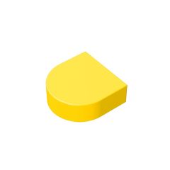 Tile, Round 1 x 1 Half Circle Extended (Stadium) #24246 Yellow