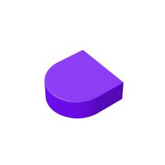 Tile, Round 1 x 1 Half Circle Extended (Stadium) #24246 Dark Purple