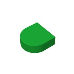 Tile, Round 1 x 1 Half Circle Extended (Stadium) #24246 Green