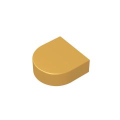 Tile, Round 1 x 1 Half Circle Extended (Stadium) #24246 Pearl Gold