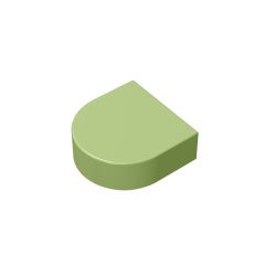 Tile, Round 1 x 1 Half Circle Extended (Stadium) #24246 Olive Green