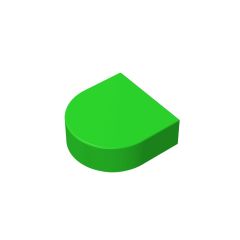 Tile, Round 1 x 1 Half Circle Extended (Stadium) #24246 Bright Green