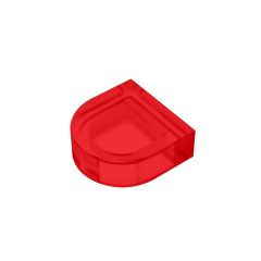 Tile, Round 1 x 1 Half Circle Extended (Stadium) #24246 Trans-Red