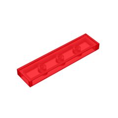 Tile 1 x 4 with Groove #2431 Trans-Red