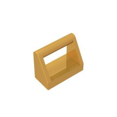 Tile Special 1 x 2 with Handle #2432 Pearl Gold