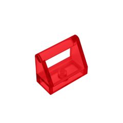 Tile Special 1 x 2 with Handle #2432 Trans-Red