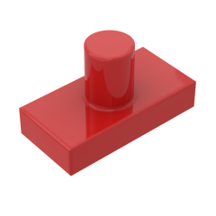 Minifig Neck Connector Tile Special 1 x 2 with Minifig Neck Pin #24445 Red