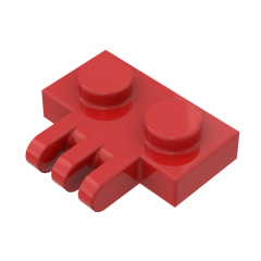 Hinge Plate 1 x 2 with 3 Fingers On Side #2452 Red