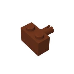 Brick Special 1 x 2 with Pin #2458 Reddish Brown