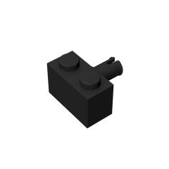 Brick Special 1 x 2 with Pin #2458 Black