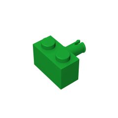 Brick Special 1 x 2 with Pin #2458 Green