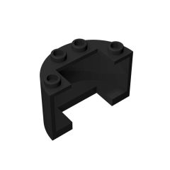 Cylinder Half 2 x 4 x 2 With 1x2 Cutout #24593 Black 10 pieces