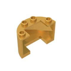 Cylinder Half 2 x 4 x 2 With 1x2 Cutout #24593 Pearl Gold