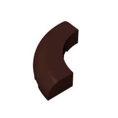 Brick Round Corner 5 x 5 x 1 with Bottom Cut Outs [No Studs] [1/4 Arch] #24599 Dark Brown