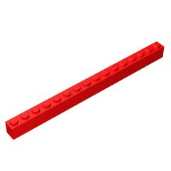 Brick 1 x 16 #2465 Red