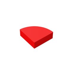 Tile Round 1 x 1 Quarter #25269 Red 10 pieces