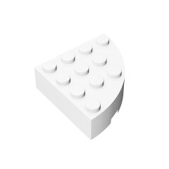 Brick, Round Corner 4 x 4 Full Brick #2577 White