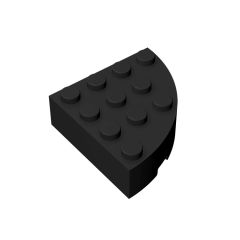 Brick, Round Corner 4 x 4 Full Brick #2577 Black