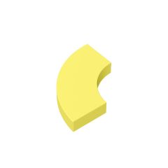 Tile 2 x 2 Curved, Macaroni #27925 Bright Light Yellow