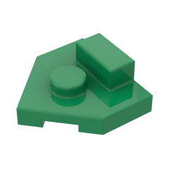 Plate Special 2 x 2 Wedge, Center Stud, 1 x 1/2 Raised Tab #27928 Green