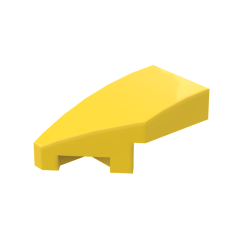Slope Curved 2 x 1 with Stud Notch Left #29120 Yellow