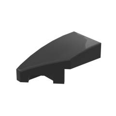 Slope Curved 2 x 1 with Stud Notch Left #29120 Black