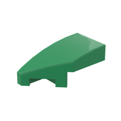 Slope Curved 2 x 1 with Stud Notch Left #29120 Green