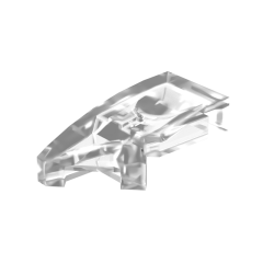 Slope Curved 2 x 1 with Stud Notch Left #29120 Trans-Clear