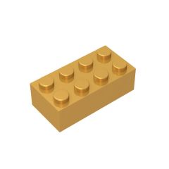 Brick 2 x 4 #3001 Pearl Gold