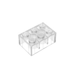 Brick 2 x 3 #3002 Trans-Clear Gobricks
