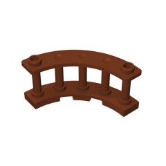 Fence Spindled 4 x 4 x 2 Quarter Round with 2 Studs #30056 Reddish Brown