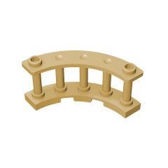 Fence Spindled 4 x 4 x 2 Quarter Round with 2 Studs #30056 Tan