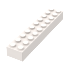 Brick 2 x 10 #3006 White 10 pieces