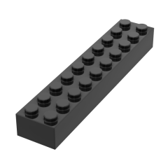 Brick 2 x 10 #3006 Black 10 pieces