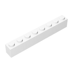 Brick 1 x 8 #3008 White 10 pieces