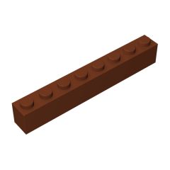 Brick 1 x 8 #3008 Reddish Brown 10 pieces