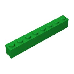 Brick 1 x 8 #3008 Green 10 pieces