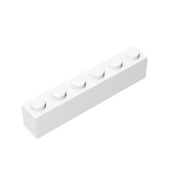 Brick 1 x 6 #3009 White 10 pieces