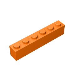 Brick 1 x 6 #3009 Orange 10 pieces