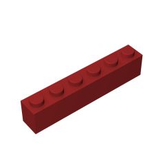 Brick 1 x 6 #3009 Dark Red 1KG